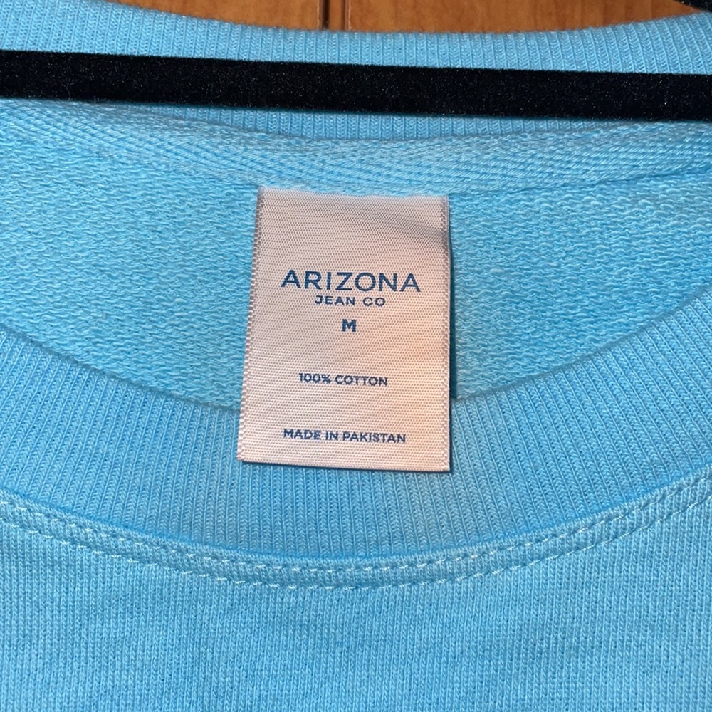 NWT Arizona Fleece Capsule Crew Neck Long Sleeve Sweatshirt - Sky Blue - Size M - Picture 7 of 9